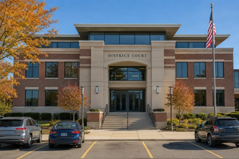 Michigan district courthouse exterior, representing the courts that handle Wayne County DUI cases