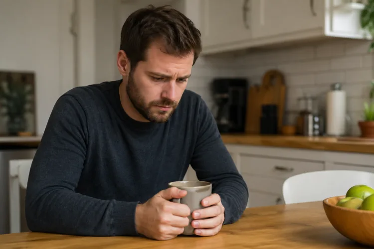 Man sitting at kitchen table worried about Michigan second offense DUI charge