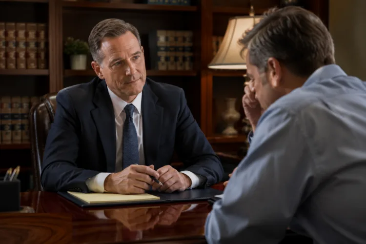 Michigan DUI defense lawyer reviewing charges and penalties with client