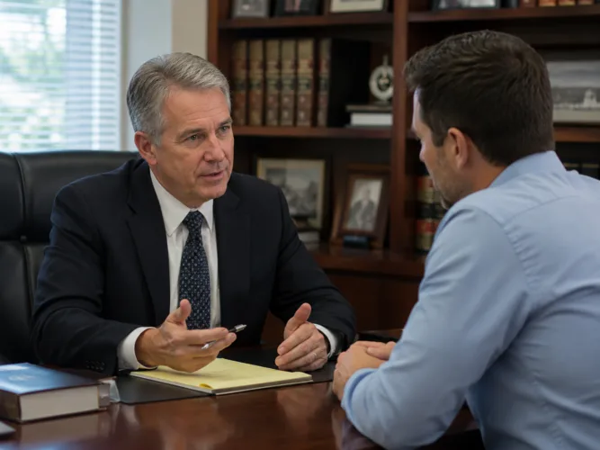 Michigan license restoration attorney consulting with client about reinstatement appeal