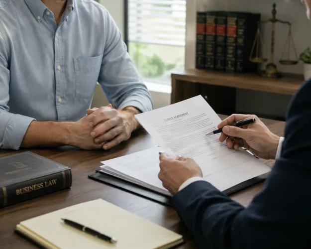 Attorney reviewing second offense DUI license consequences with client in Michigan law office