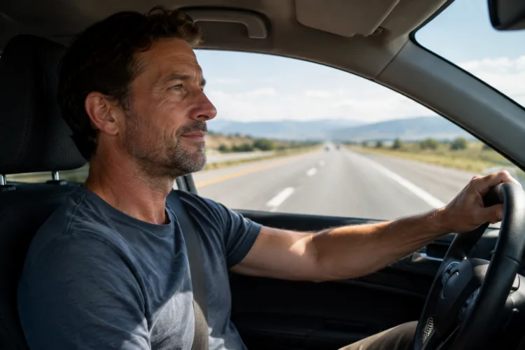 Man driving on an open highway after clearing a Michigan license hold and regaining his driving privileges