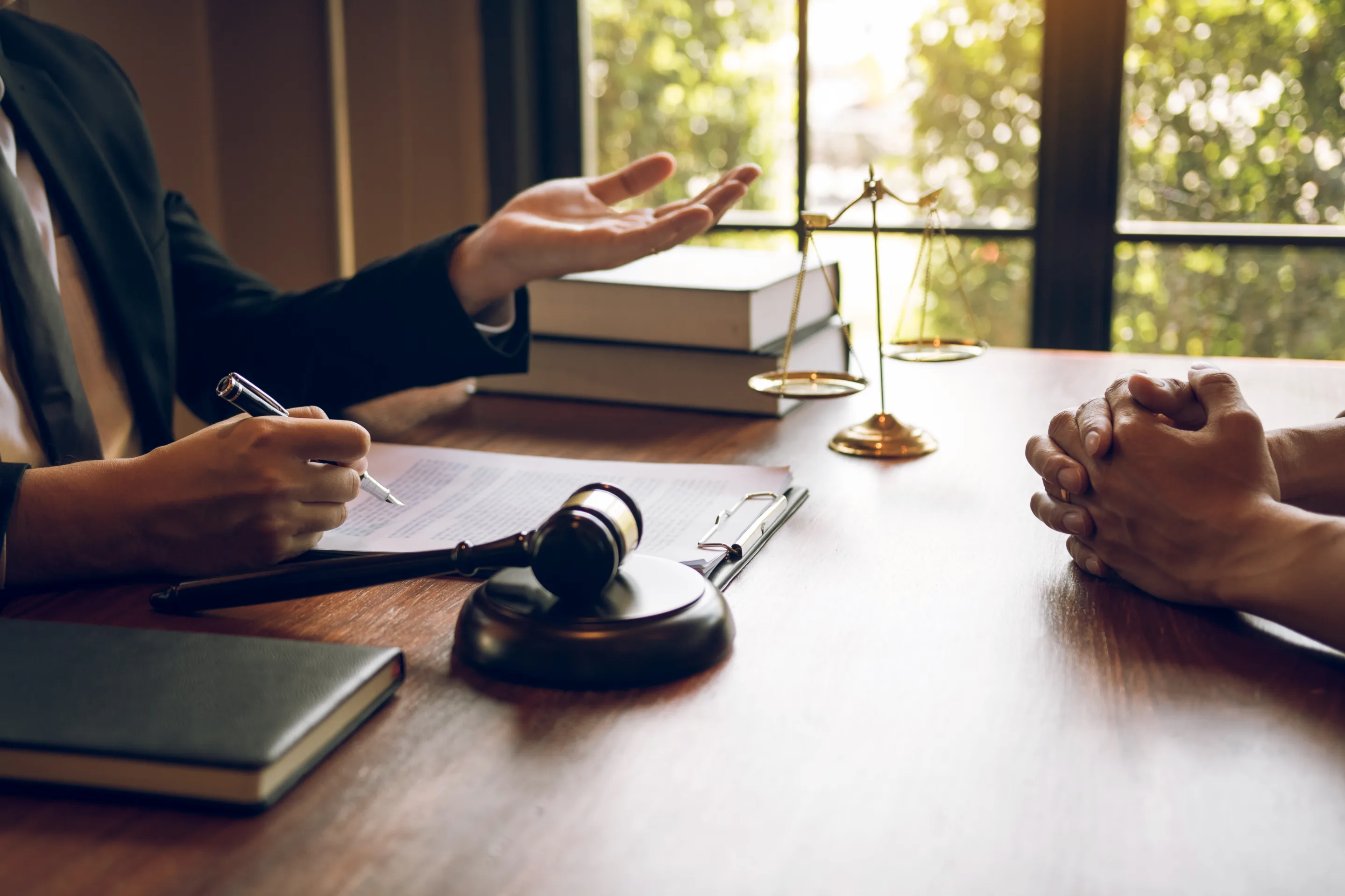 Michigan DUI lawyer explaining OWI laws to client