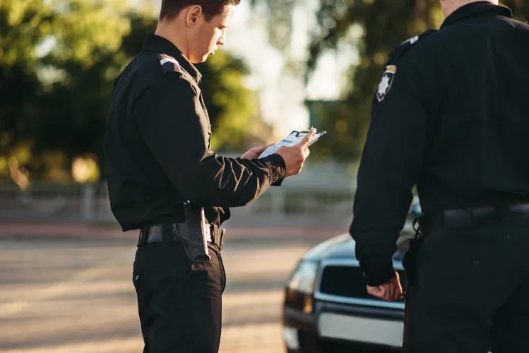 Michigan DUI arrest officer conducting roadside investigation