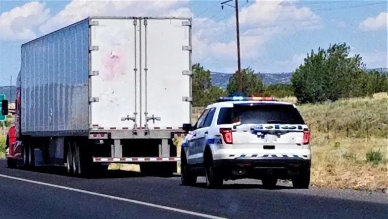 Commercial truck pulled over by police in Michigan CDL DUI stop