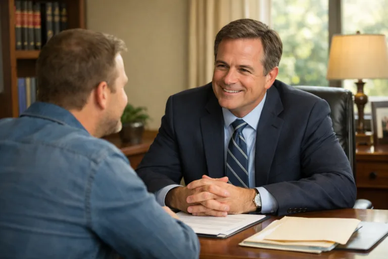 Michigan driver's license restoration lawyer consulting with client