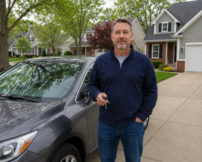 Man holding car keys after winning Michigan license restoration appeal following third DUI